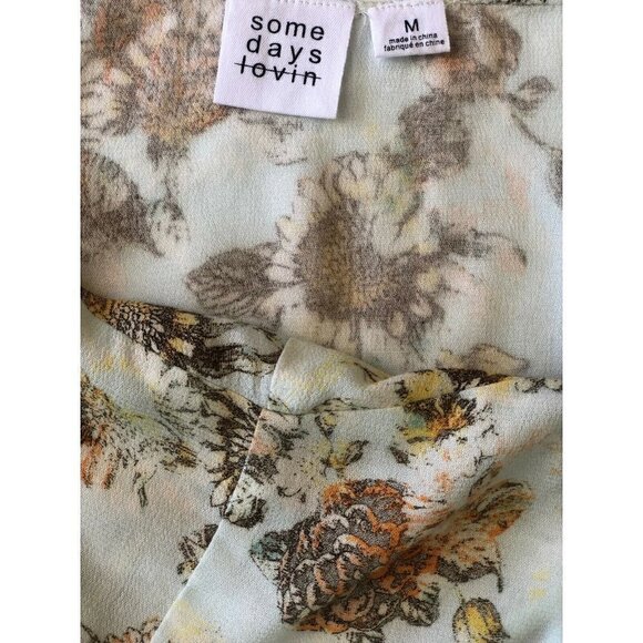 Somedays Lovin Womens Bungalow Floral Print Woven Bodysuit Teddy Size S M - Picture 4 of 12